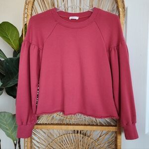 ALC Gilmore Puff Sleeve Terrycloth Crewneck Sweatshirt
